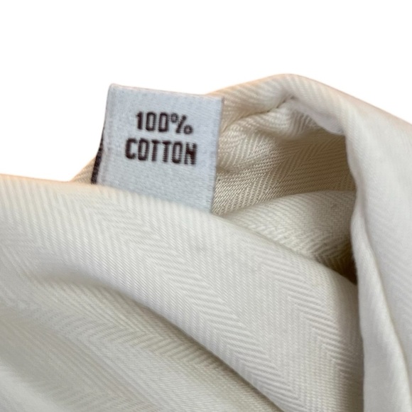 Joseph Abboud 17 34/35 Men’s Button Down Shirt Cream Color with Pattern Cotton - Picture 9 of 9